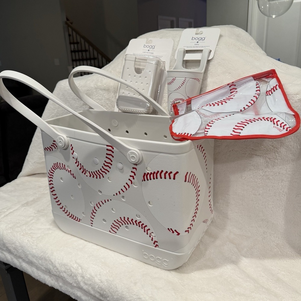 Original Bogg Bag Baseball 19"x15"x9.5" Waterproof Tote BEVY Phone Holder X Bags